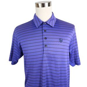 Adidas Golf Men's Medium ClimaCool Purple Striped Polo Shirt